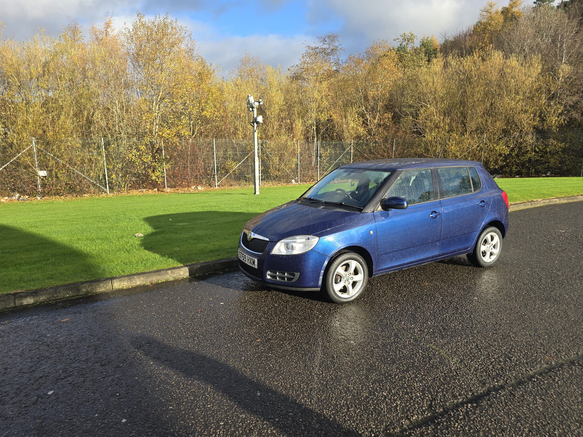 Blue hatchback available to lease